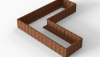 Bloembak Module+ L-vorm 90x270x270x42 cm