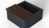 Zitbank - Recht 150x47 cm Hardhout