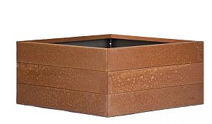 Bloembak Modulair - 120x120x42 cm Corten