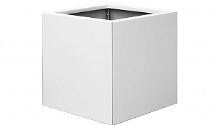 Bloembak vlak - 60x60x60 cm Wit