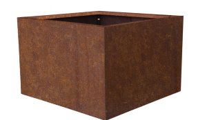Bloembak vlak - 90x90x60 cm Corten