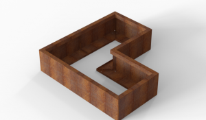Bloembak Module+ L-vorm 60x120x120x28 cm
