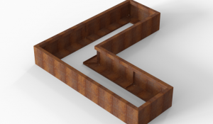 Bloembak Module+ L-vorm 60x180x180x28 cm