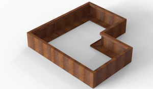 Bloembak Module+ L-vorm 90x150x150x28 cm
