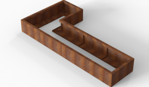 Plantenbak Module+ Corten 240x120x28 cm (60cm diep)