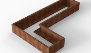 Plantenbak Module+ Corten 240x150x28 cm (60cm diep)