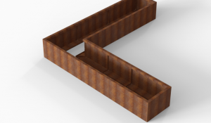 Bloembak Module+ L-vorm 60x270x270x42 cm