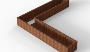 Plantenbak Module+ Corten 300x300x42 cm (60cm diep)