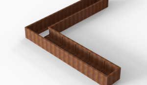 Plantenbak Module+ Corten 360x360x42 cm (60cm diep)