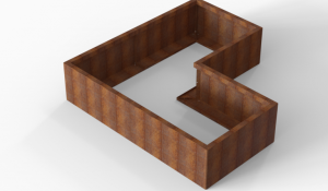 Bloembak Module+ L-vorm 90x180x180x42 cm