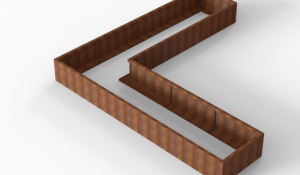 Bloembak Module+ L-vorm 90x360x360x42 cm