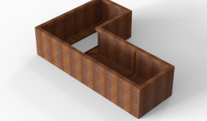 Plantenbak Module+ Corten 180x120x42 cm (60cm diep)