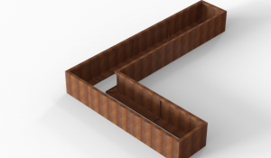 Bloembak Module+ L-vorm 60x330x240x42 cm