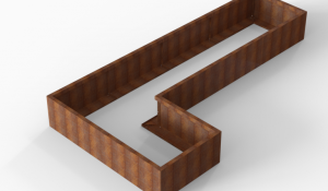 Bloembak Module+ L-vorm 90x360x180x42 cm