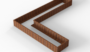 Bloembak Module+ L-vorm 90x450x360x42 cm