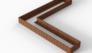 Bloembak Module+ L-vorm 90x450x450x42 cm