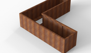 Plantenbak Module+ Corten 210x210x56 cm (60cm diep)