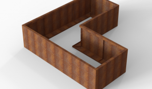 Plantenbak Module+ Corten 210x210x56 cm (90cm diep)