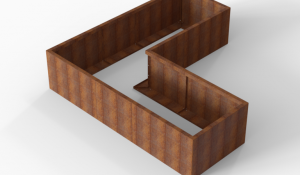 Bloembak Module+ L-vorm 90x240x240x56 cm