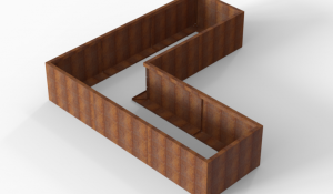 Bloembak Module+ L-vorm 90x270x270x56 cm