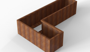 Plantenbak Module+ Corten 240x150x56 cm (60cm diep)