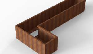 Plantenbak Module+ Corten 330x150x56 cm (60cm diep)