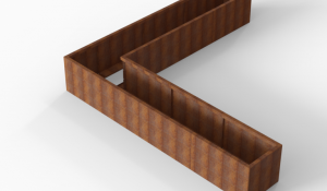 Plantenbak Module+ Corten 330x330x56 cm (60cm diep)