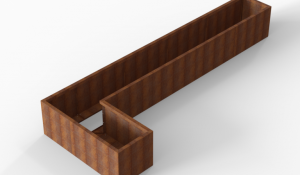 Bloembak Module+ L-vorm 60x420x150x56 cm