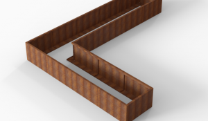 Plantenbak Module+ Corten 450x360x56 cm (90cm diep)