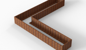 Plantenbak Module+ Corten 450x450x56 cm (90cm diep)