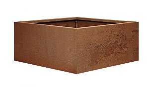 Bloembak vlak - 90x90x40 cm Corten