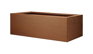 Bloembak vlak - 60x120x40 cm Corten