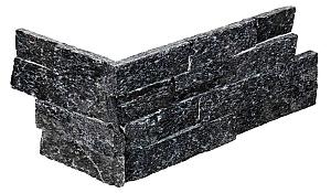 Stone Panels Black Quarzite (40+20)x15x1,5-2,5 cm (1 hoek=1 set)