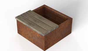 Zitbank - Recht 120x45.5 cm Douglas