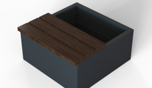 Zitbank - Recht 150x47 cm Hardhout
