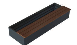 Zitbank - Recht 180x47 cm Hardhout
