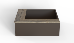 Zitbank - L-vorm 120x120x41 cm Magnolia