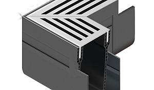 ACO Slim-Line hoekst.incl.RVS rooster