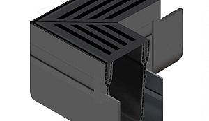 ACO Slim-Line hoekst.incl.zwart alu rstr