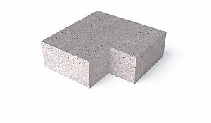 SCHELLEVIS ® OUD HOLL. TRAP HOEKSTUK 90° (40/20) BUITEN GRIJS 60X60 CM