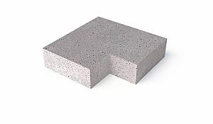 SCHELLEVIS ® OUD HOLL. TRAP HOEKSTUK 90° (37/15) BINNEN GRIJS 60X60 CM