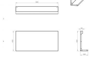 Recht Paneel (A) 90x42 cm