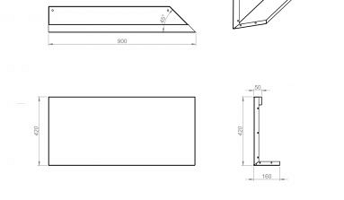 Uitwendig hoekpaneel-R (B) 90x42 cm