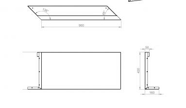Parallel paneel-L (E) 90x42 cm