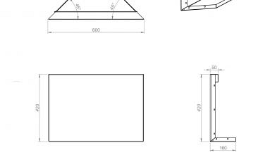 Kopschot paneel (D) 60x42 cm