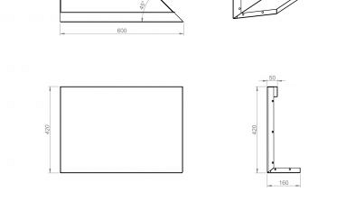 Uitwendig hoekpaneel-R (B) 60x42 cm