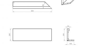 Uitwendig hoekpaneel-R (B) 90x28 cm