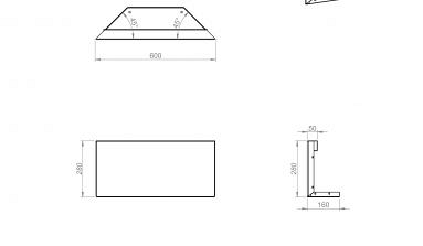 Kopschot paneel (D) 60x28 cm