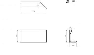 Uitwendig hoekpaneel-R (B) 60x28 cm