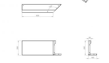 Inwendig hoekpaneel-R (C) 60x28 cm